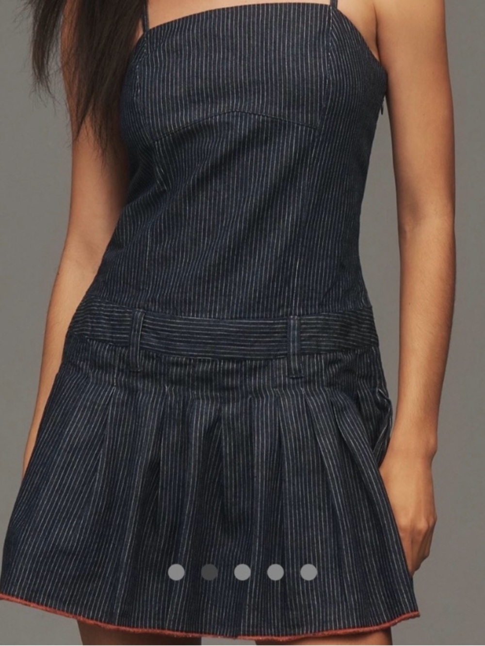 Pilcro Striped Navy Denim Romper